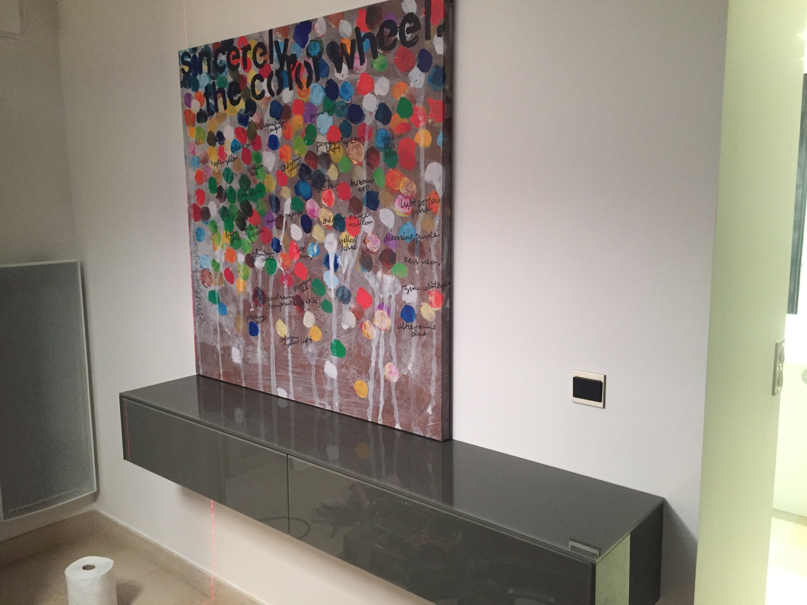 Console sur mesure Valcucine en verre brillant